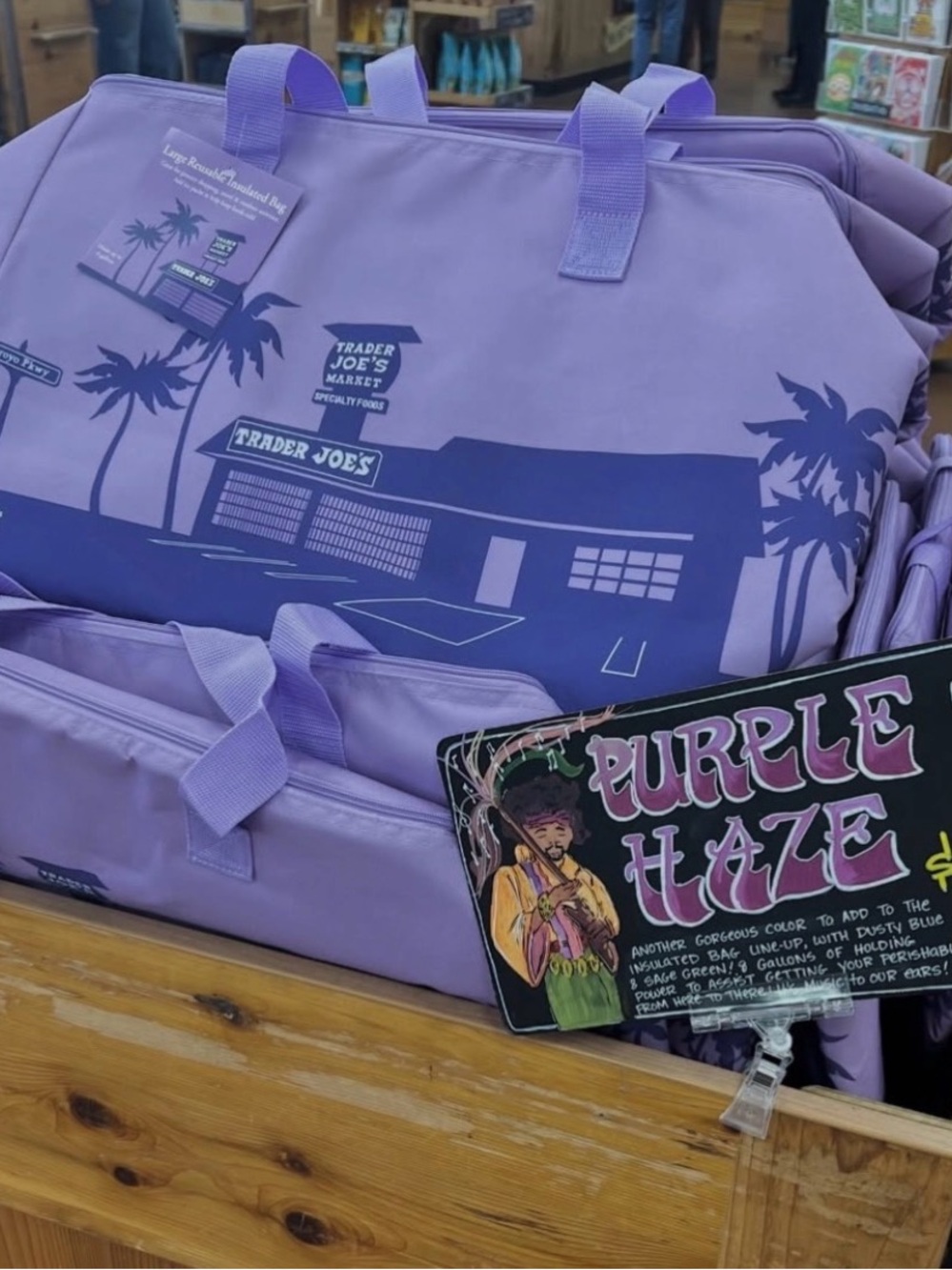 NWT Trader Joe's Purple Haze large insulated bag